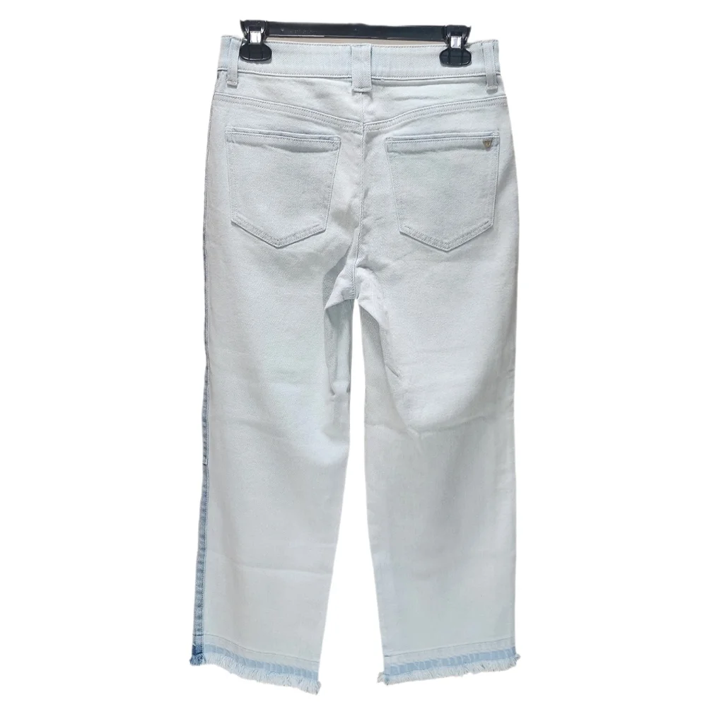 Wit & Wisdom Jeans Relaxed Straight Leg Cropped Fray Hem Skyrise Ab Solution 4